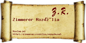 Zimmerer Rozália névjegykártya