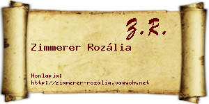 Zimmerer Rozália névjegykártya
